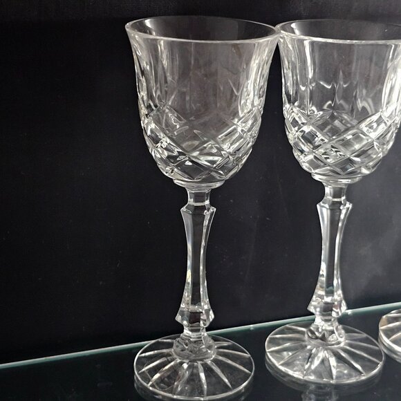 Royal Dartmouth Cut Glass Cordial Glasses 5.5" set-3 vintage elegant crystal - Picture 7 of 14